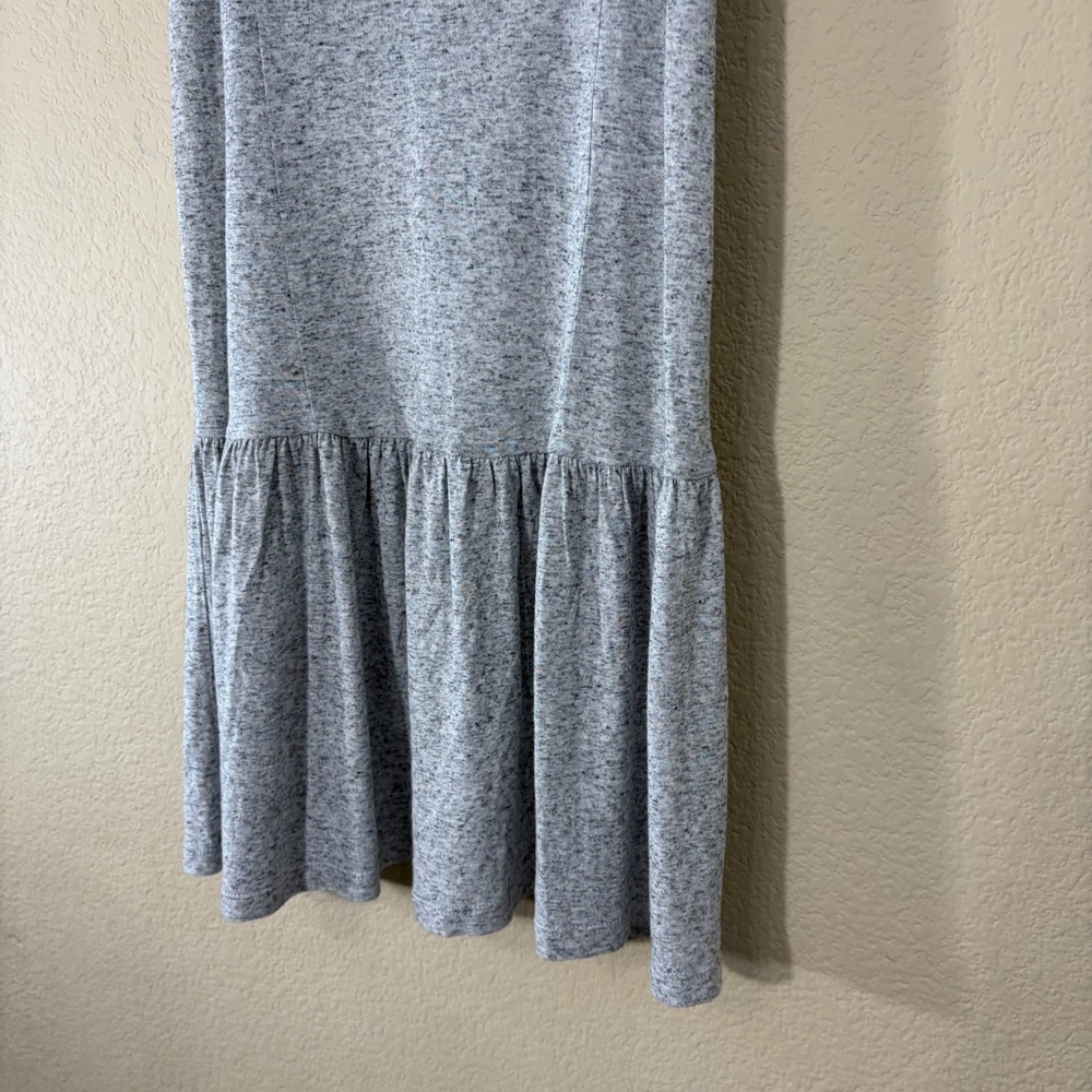 NWT Rebecca Taylor Eyelet Sleeve Jersey Dress Gray White Short Ruffle Hem Sz XS - Picture 5 of 13